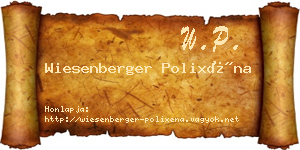Wiesenberger Polixéna névjegykártya